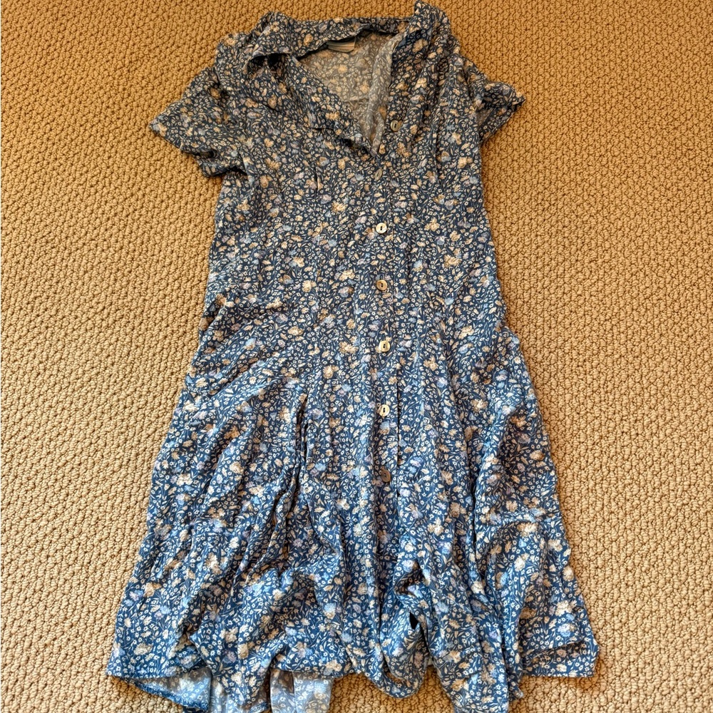 Laura Ashley Blue Floral Midi Dress